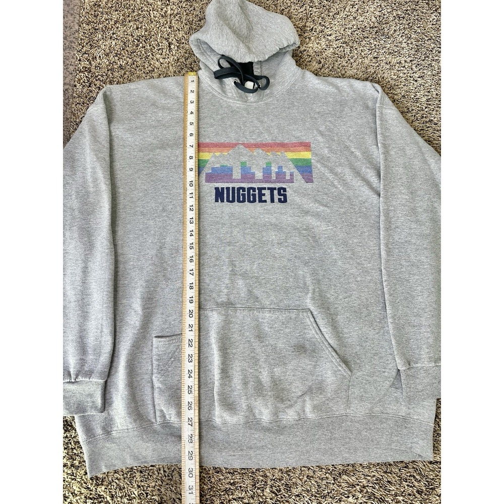 Denver Nuggets Rainbow Skyline Sweatshirt Mens 3XL Fruit Of The Loom NBA Hoodie - Picture 2 of 5